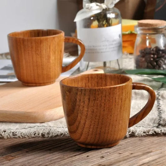 Handmade Wooden Mug Natural Coffee Tea Beer Cup Simple Drinkware Home Peaceful Pleasures Health and Wellness