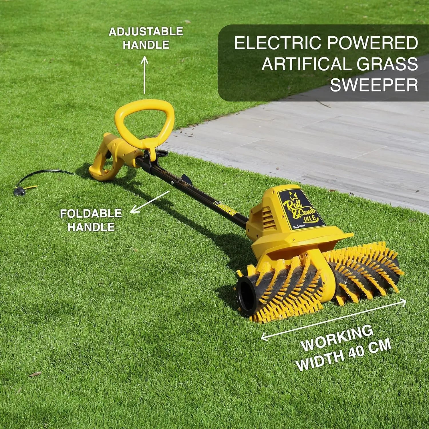 Electric Artificial Grass Sweeper and Rake, 300W Motor for Small to Medium Lawns, Pet Hair Cleaner Peaceful Pleasures Health and Wellness