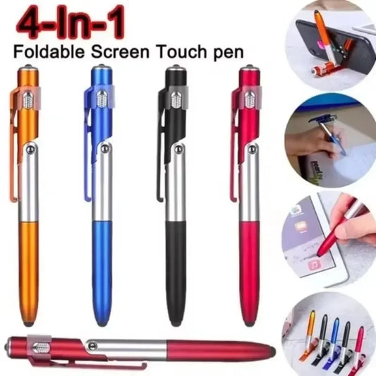 4-in-1 Ballpoint Pen Stylus with Flashlight & Phone Stand Stylus Ballpoint Pen Peaceful Pleasures Health and Wellness