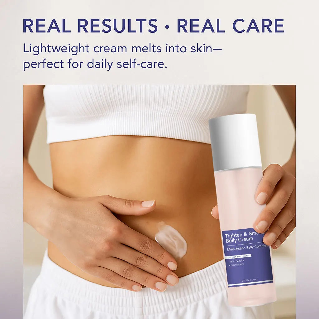 Tighten Smooth Belly Cream with Caffeine & Nicotinamide, Smoothing, Brightening, and Firming Body Lotion, 120g Peaceful Pleasures Health and Wellness