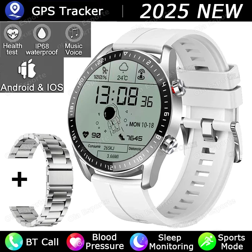 Sports Smart Watch Men Women HD Screen ECG+PPG Bluetooth Call GPS Tracker Heart Rate Monitor IP68 Waterproof Smartwatch HW12 Peaceful Pleasures Health and Wellness Silver22Szstrap
