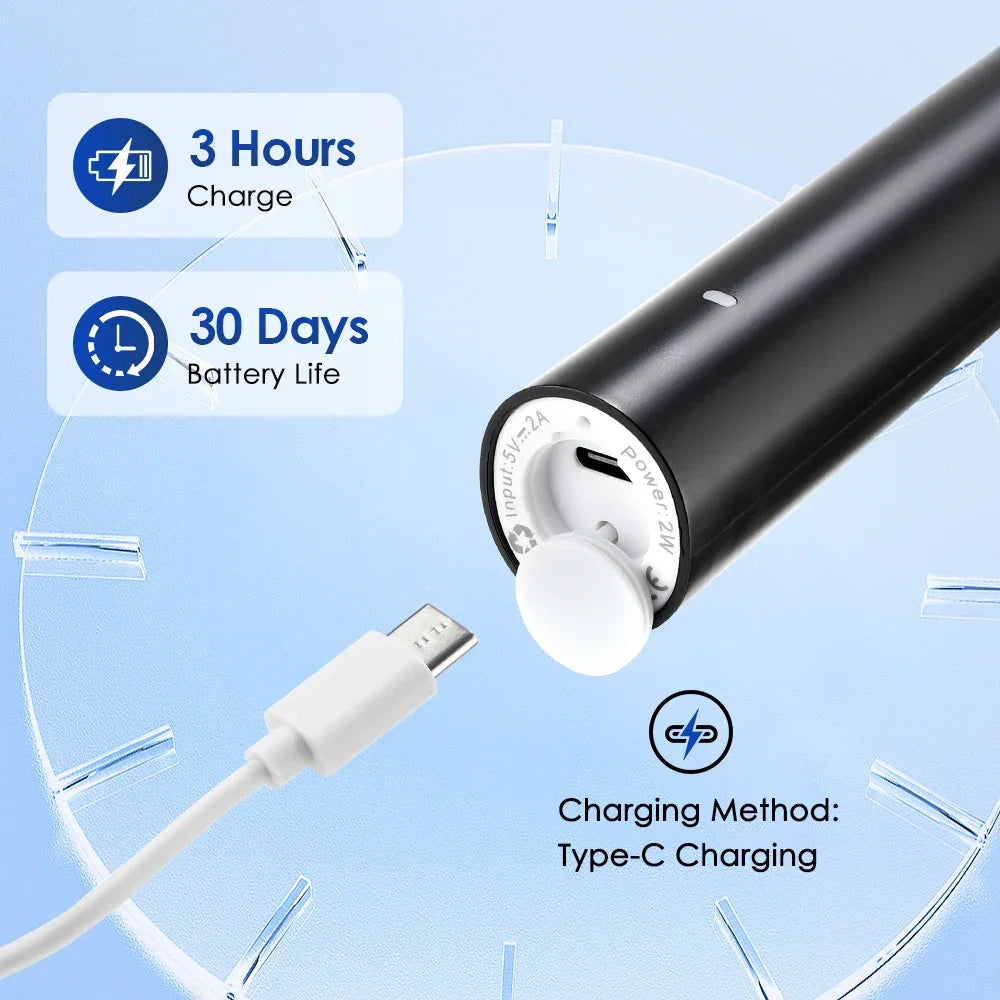 Smart Rotating Timing Electric Toothbrush, Rechargeable Rotary Toothbrush with 4 Heads, 5 Modes Setting Teeth Whitening Oral Car Peaceful Pleasures Health and Wellness