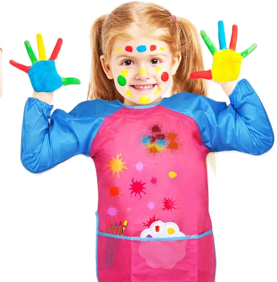 Bview Art Waterproof Kids Painting Apron Smock Long Sleeve
