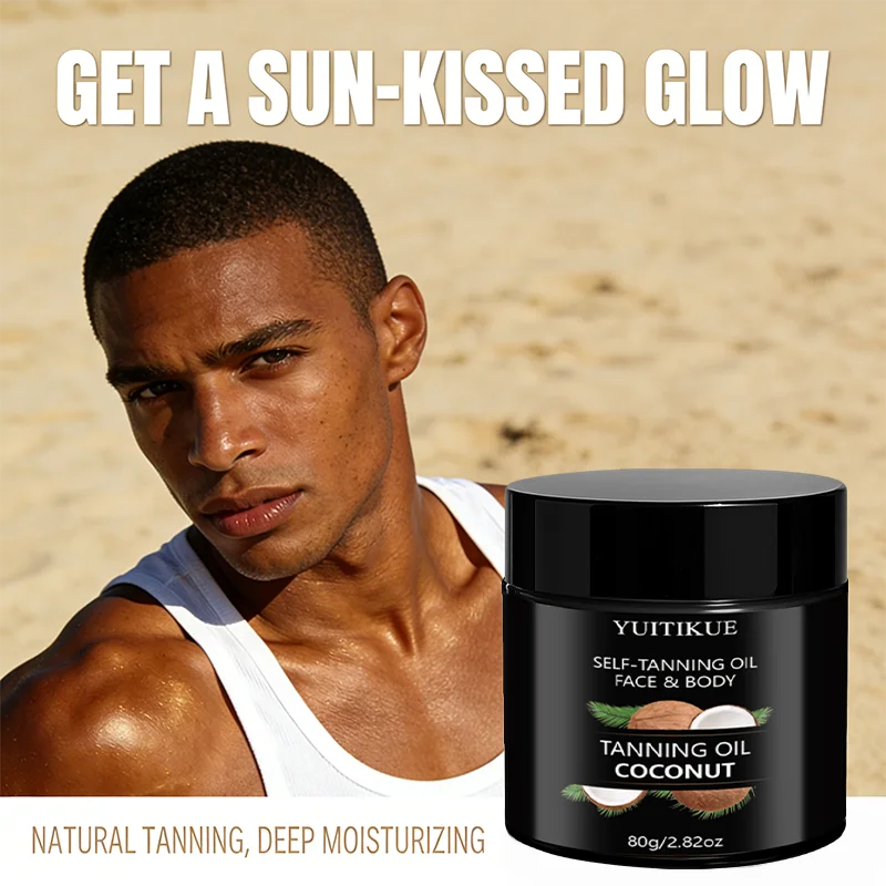YUITIKUE Coconut Self-Tanning Oil – Natural Glow 80g Self-Tanning Cream Peaceful Pleasures Health and Wellness