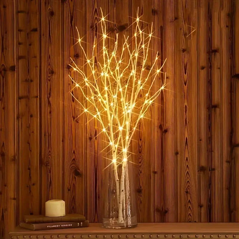 Glowing Artificial Birch Branches | Battery Operated LED Decor