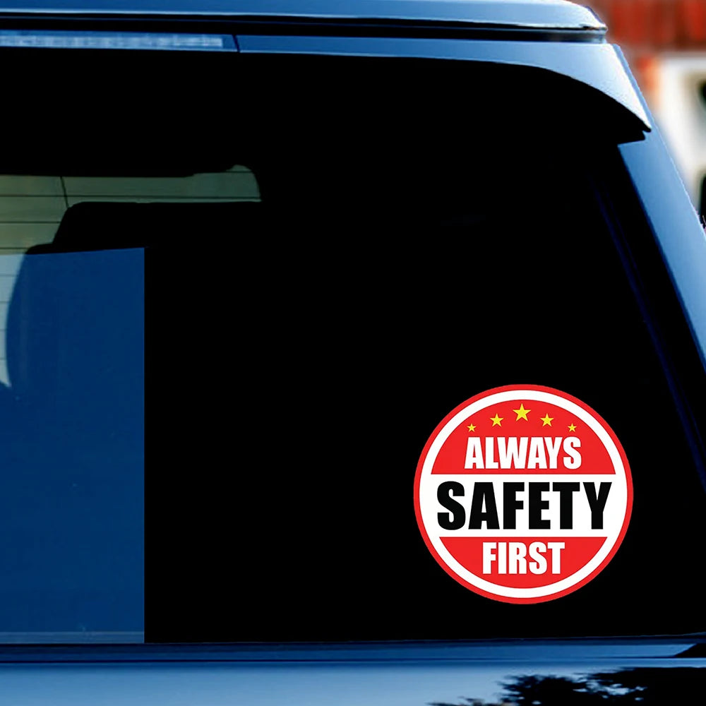 4Pack ALWAYS SAFETY FIRST Hard Hat Sticker Helmet Decal Label Employee Worker Safe 2x2inch Peaceful Pleasures Health and Wellness