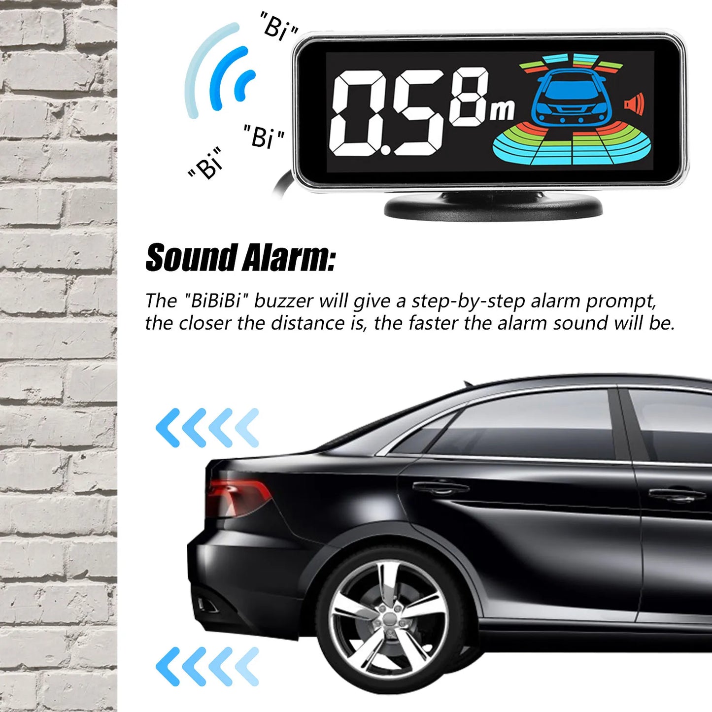KKMOON 8-Sensor Car Parking Radar System with LCD Display