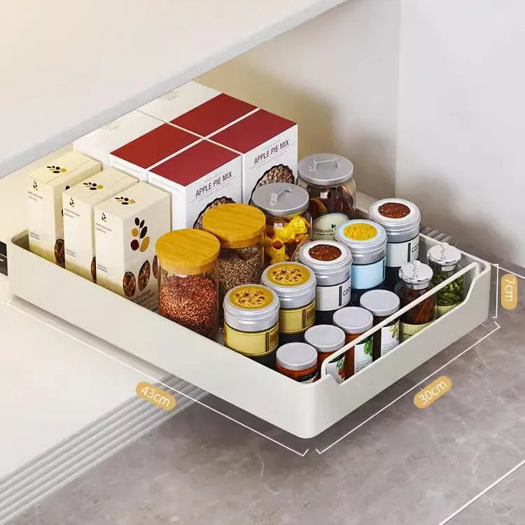 Pull-Out Cabinet Organizer Rack | Spice & Kitchen Drawer