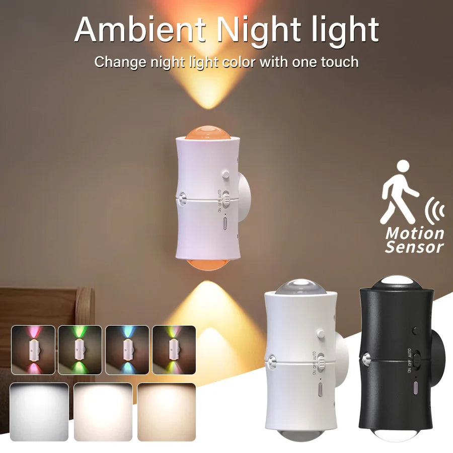 Rechargeable RGB Motion Sensor LED Wall Light – Magnetic Mount