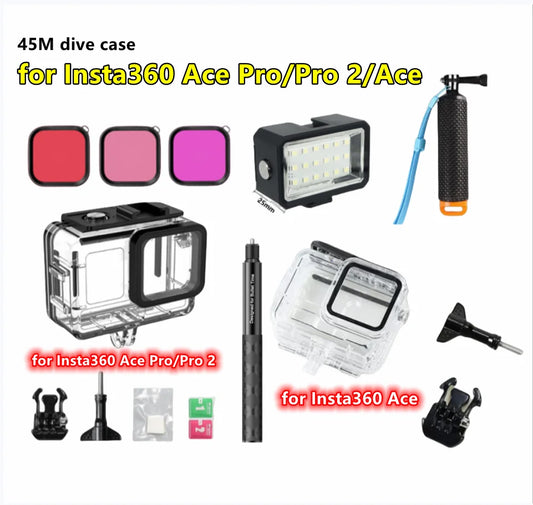 Waterproof Housing for Insta360 Ace Pro 2 – 60M Dive Kit Underwater Camera Housing Oasis Select
