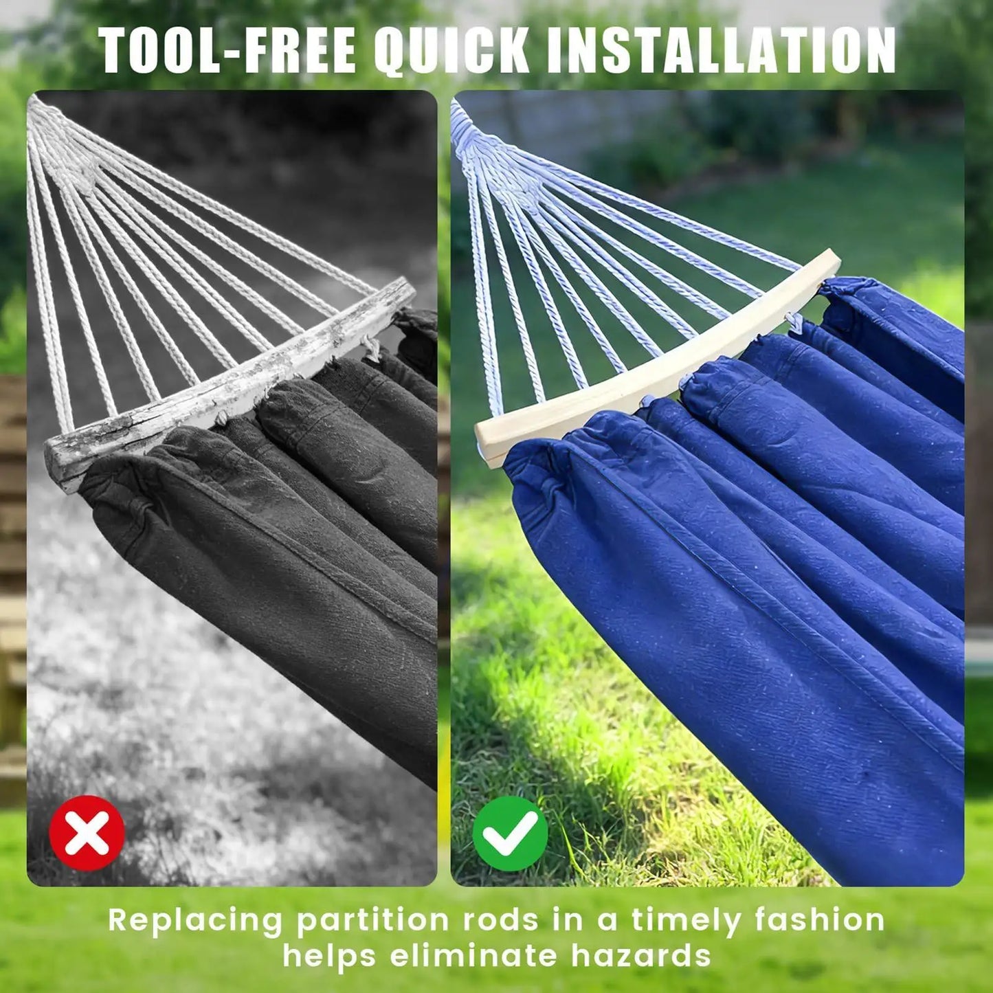 Wooden Hammock Spreader Bars 2-Pack | 10-Hole 40cm Crossbars Hammock Spreader Bar Peaceful Pleasures Health and Wellness