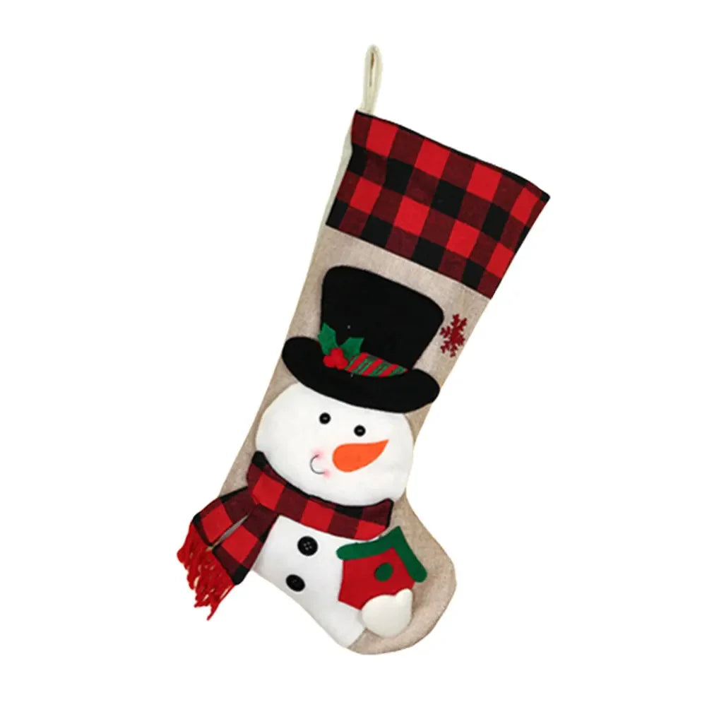 3D Plush Christmas Stockings – Santa, Snowman & Holiday Characters