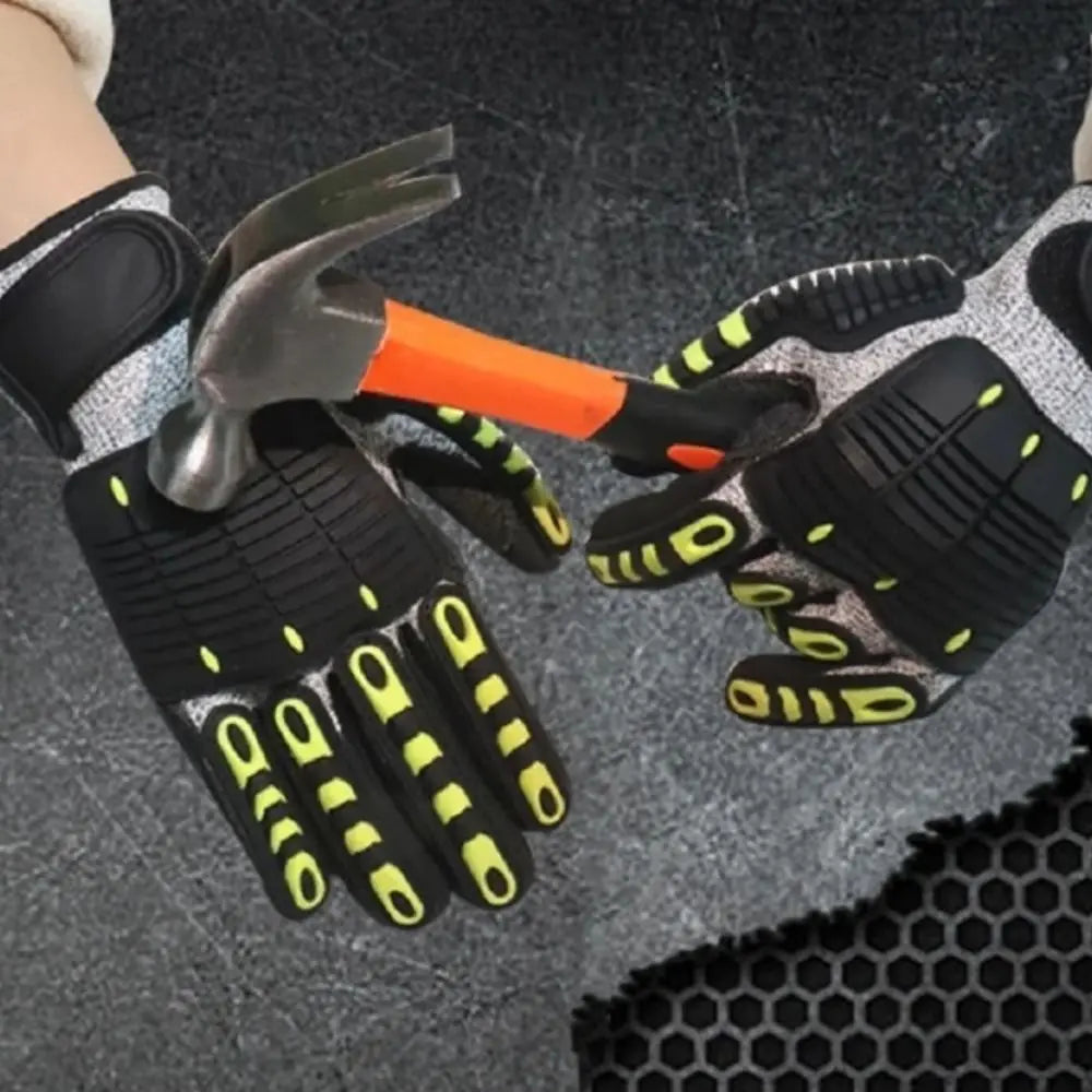 Shock Absorbing Mechanical TPR Gloves Oil-proof Impact Protection Anti Cutting Gloves TPR Material Nitrile Dipped Palm Peaceful Pleasures Health and Wellness