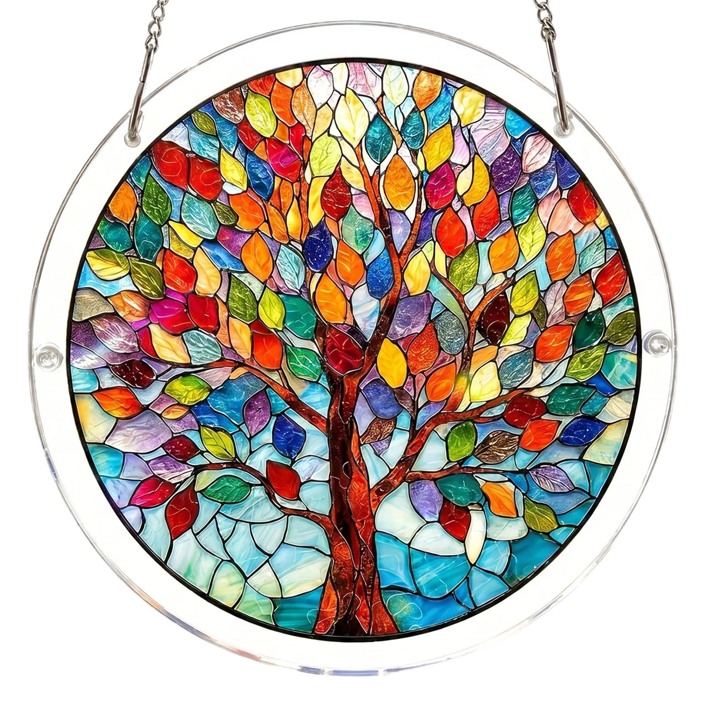 Sun Catcher Puzzle Curtain Decoration Unique Acrylic Sun Catcher Puzzle Kit 7.36 Inch for Doors Garden and Window Hanging Home Peaceful Pleasures Health and Wellness M