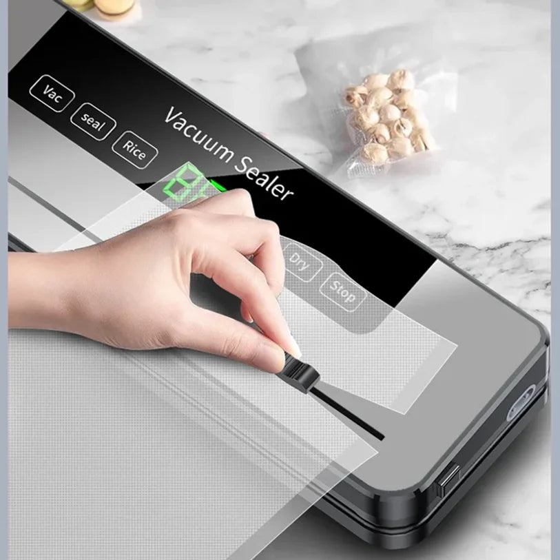Electric Vacuum Sealer with Built-In Cutter | Dry & Wet Food