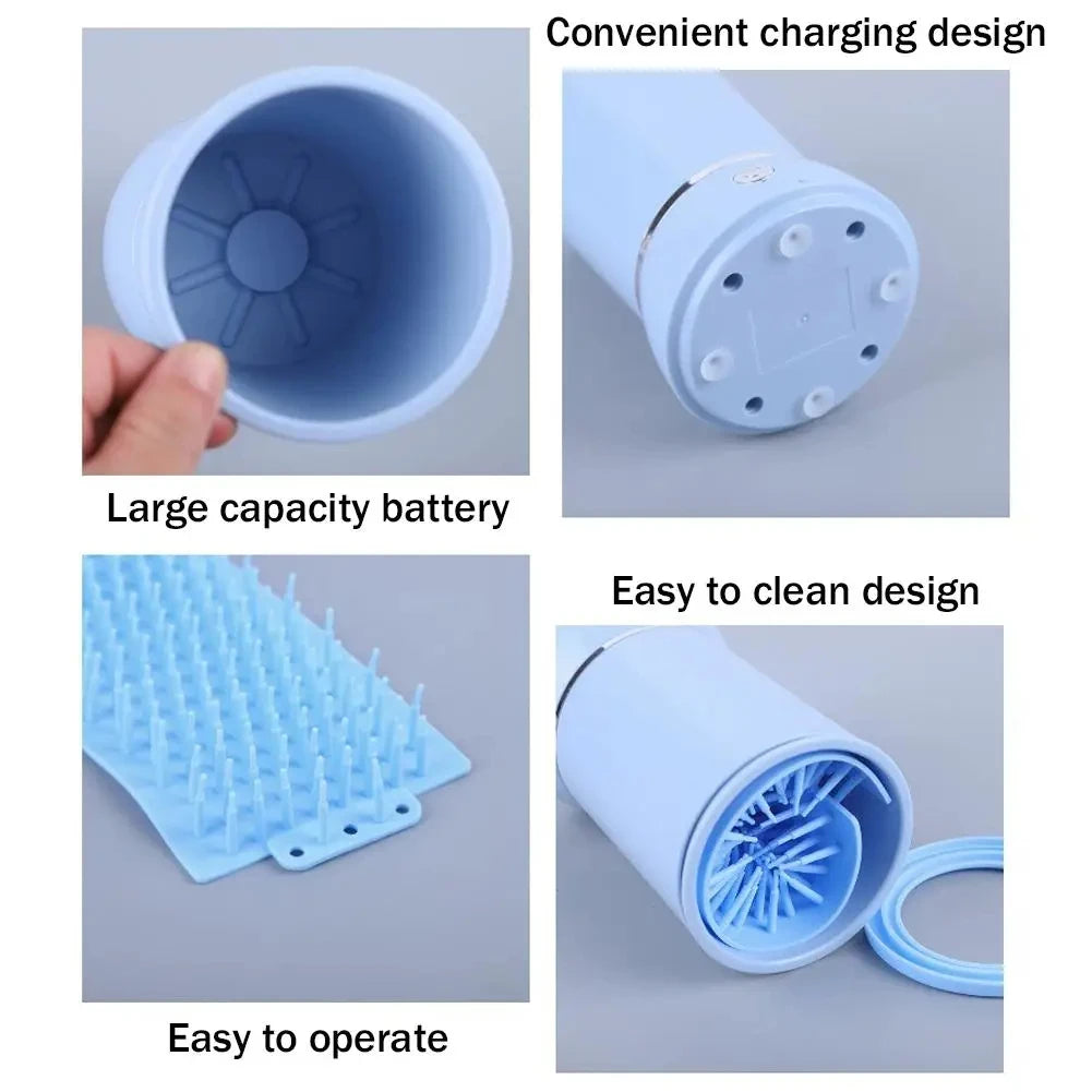 Electric Dog Paw Cleaner Fully Automatic Smart Low Noise Quick Clean USB Pet Foot Washing Cup Peaceful Pleasures Health and Wellness