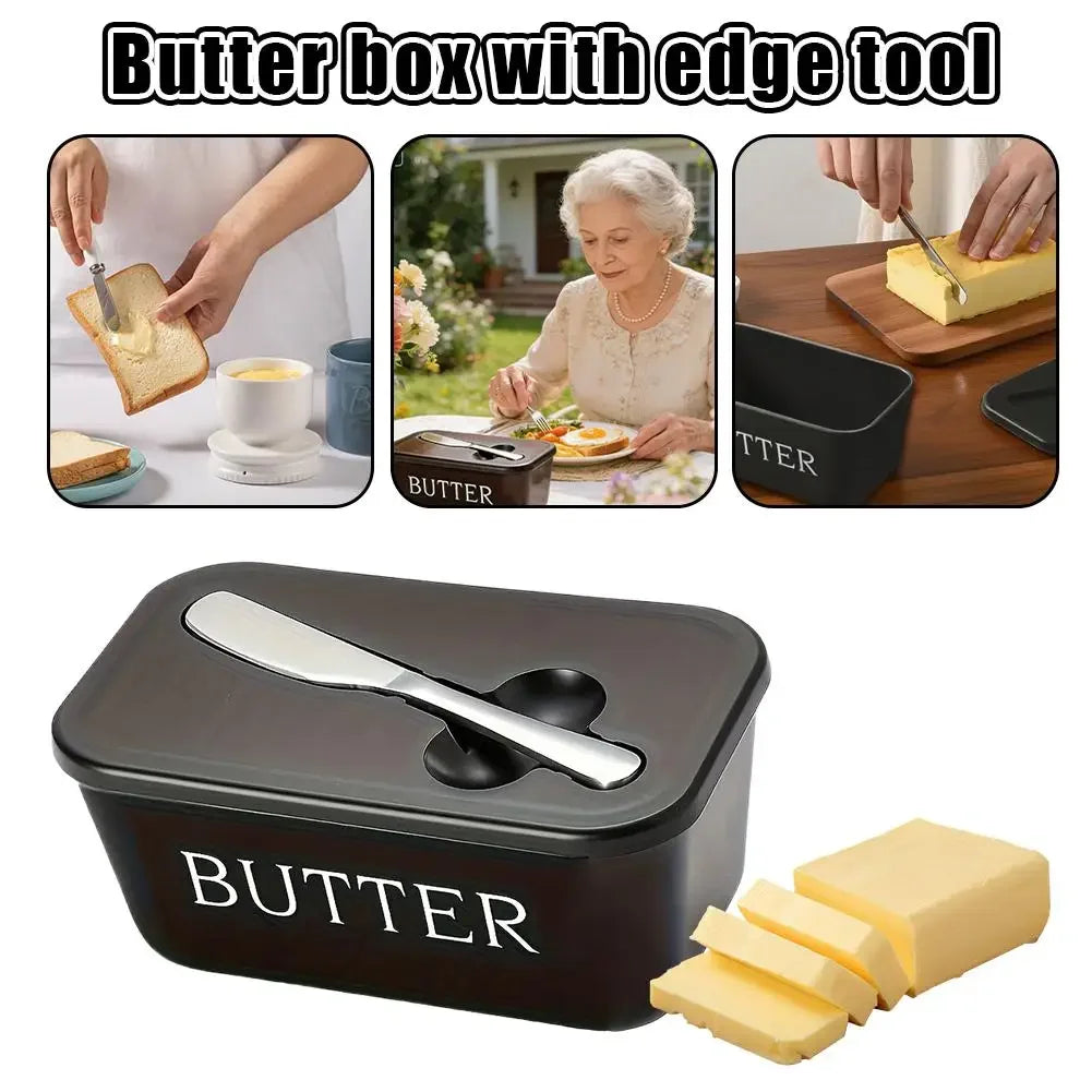 Sealed Butter Cheese Storage Box Integrated Cutter Design, Food Grade Safe PP Moisture-proof Fridge Organizer For Home Kitchen Peaceful Pleasures Health and Wellness