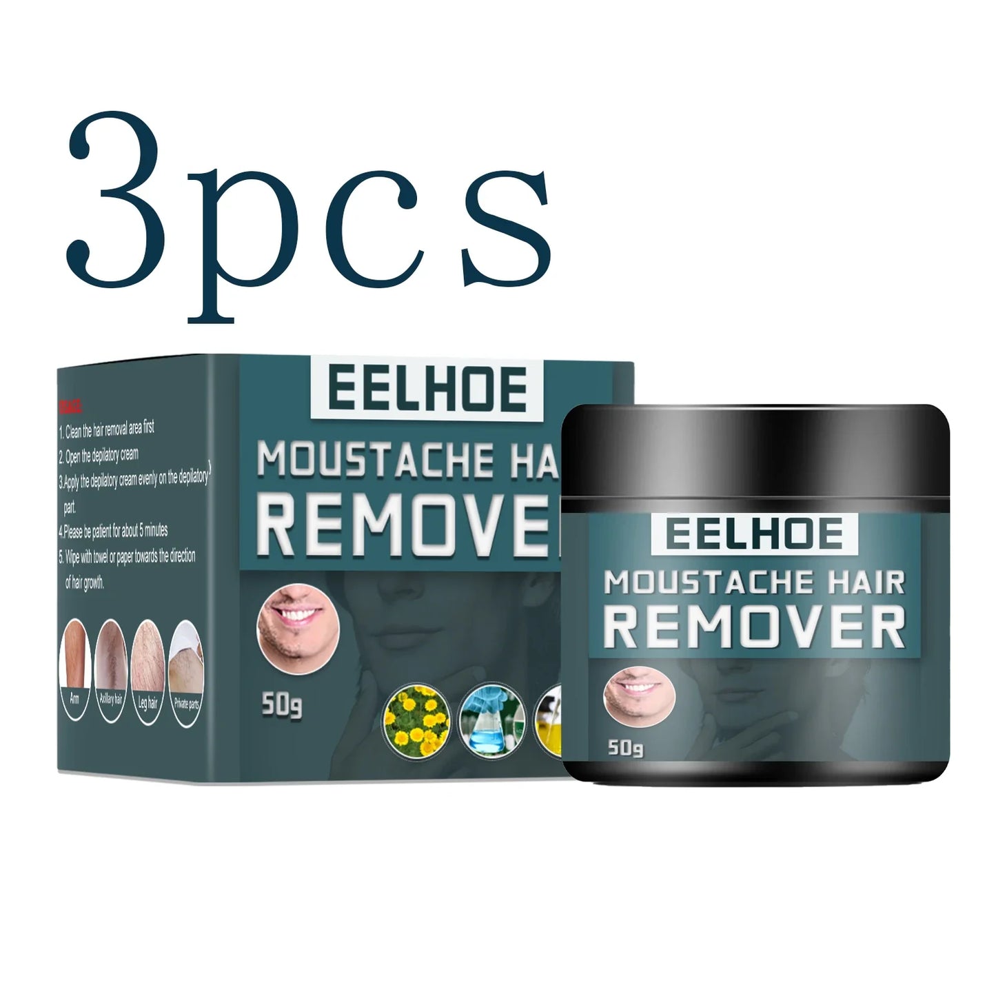 Men's Hair Removal Cream – Face, Beard, Body | eelhoe 50g