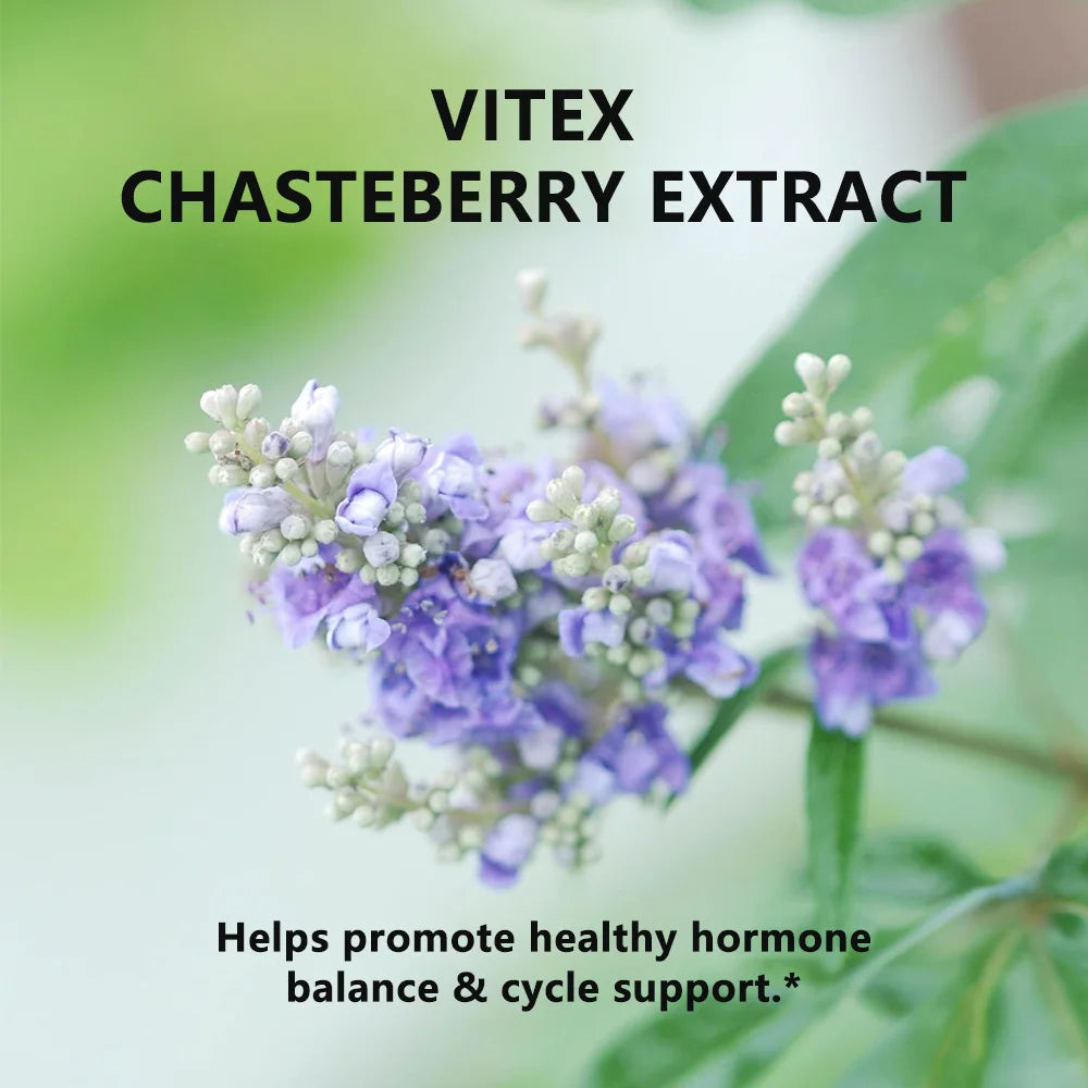 Vitex Berry Extract Capsules, Herbal Nutritional Supplement for Women Menopause, Supports Sleep, Gentle Physical & Emotional Peaceful Pleasures Health and Wellness