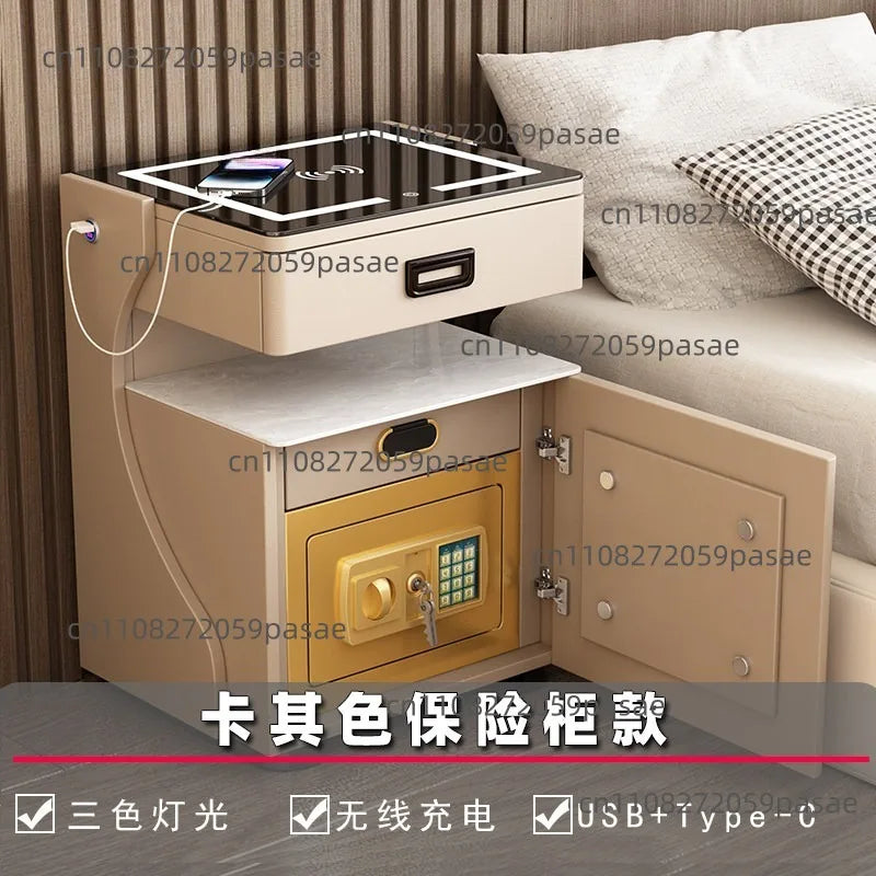 Smart Bedside Table – Wireless Charging, LED Light & Storage