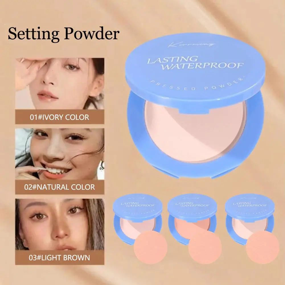 Face Setting Powder Long-Lasting Waterproof Matte Oil Control Compact Powder Concealer Finish Pressed Powder Makeup Peaceful Pleasures Health and Wellness