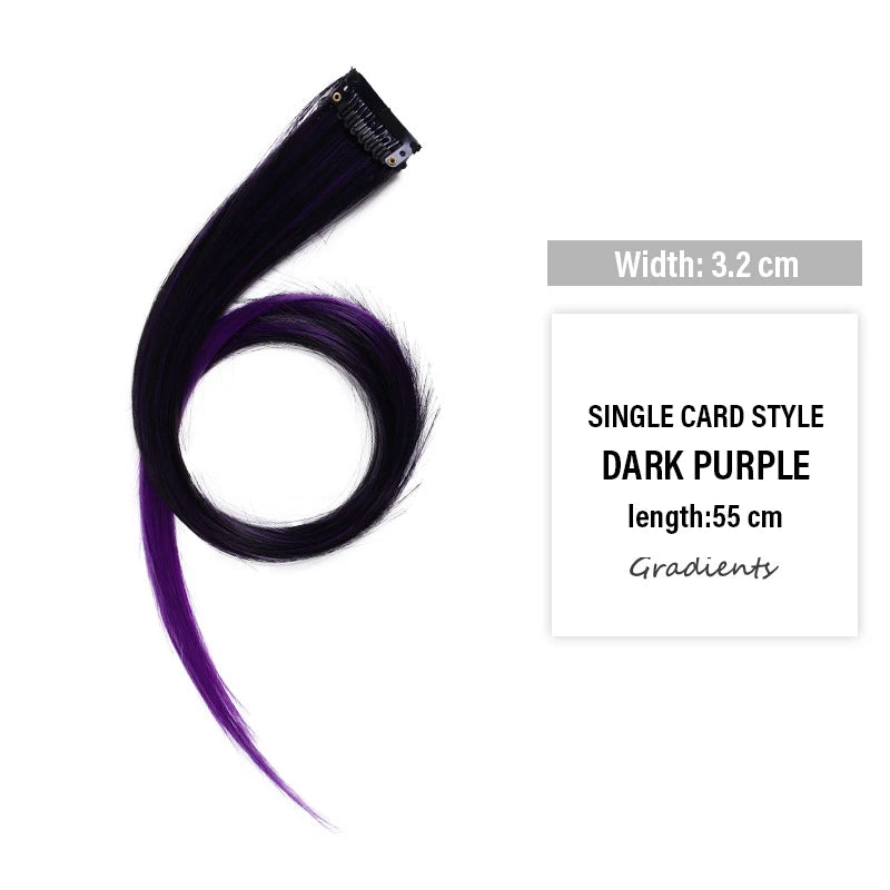 Colored Clip-In Hair Extensions | 55cm Synthetic Weft