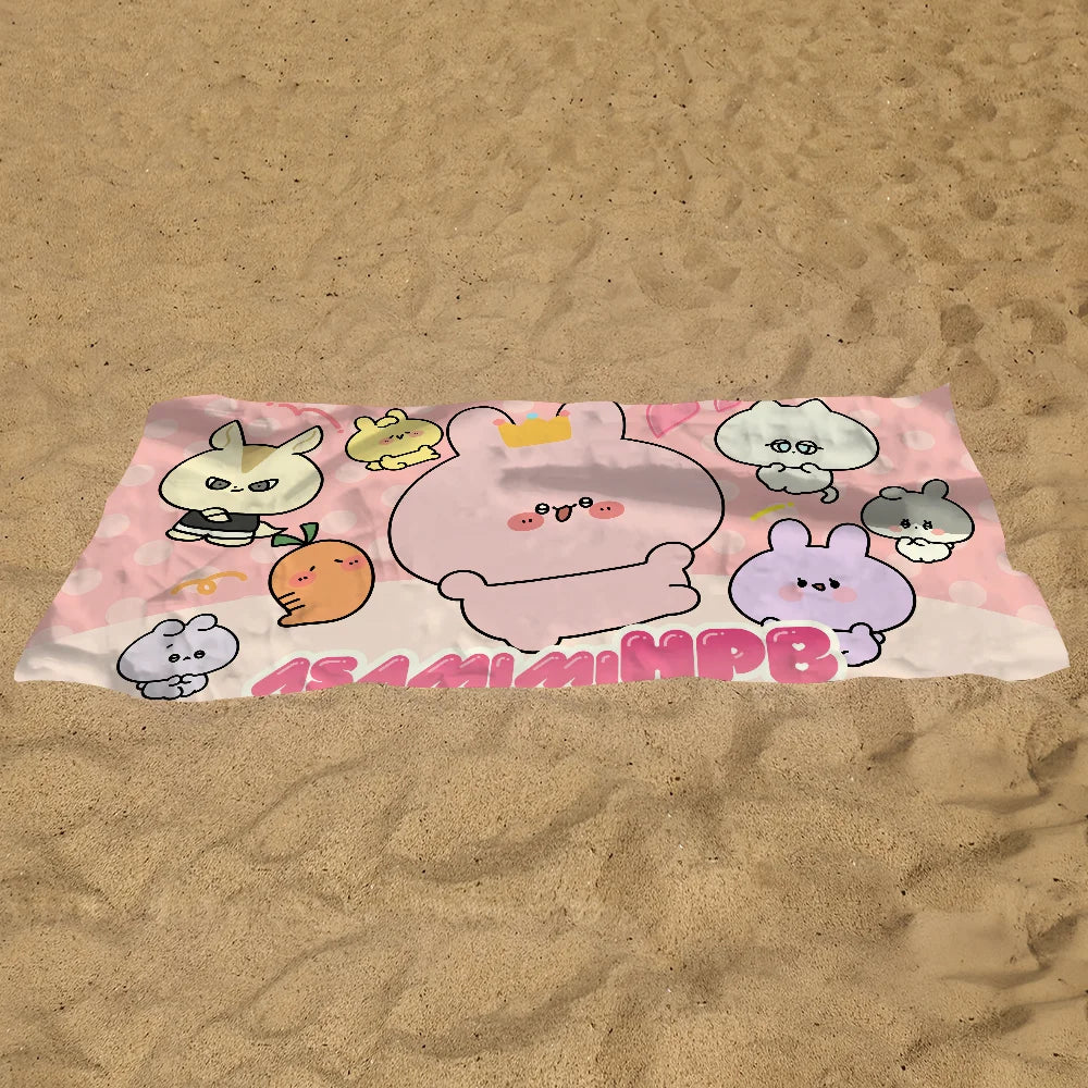 Cute Cartoon Quick-Dry Beach Towel | Pool, Gym, Travel, Camping Quick-Dry Beach Towel Peaceful Pleasures Health and Wellness