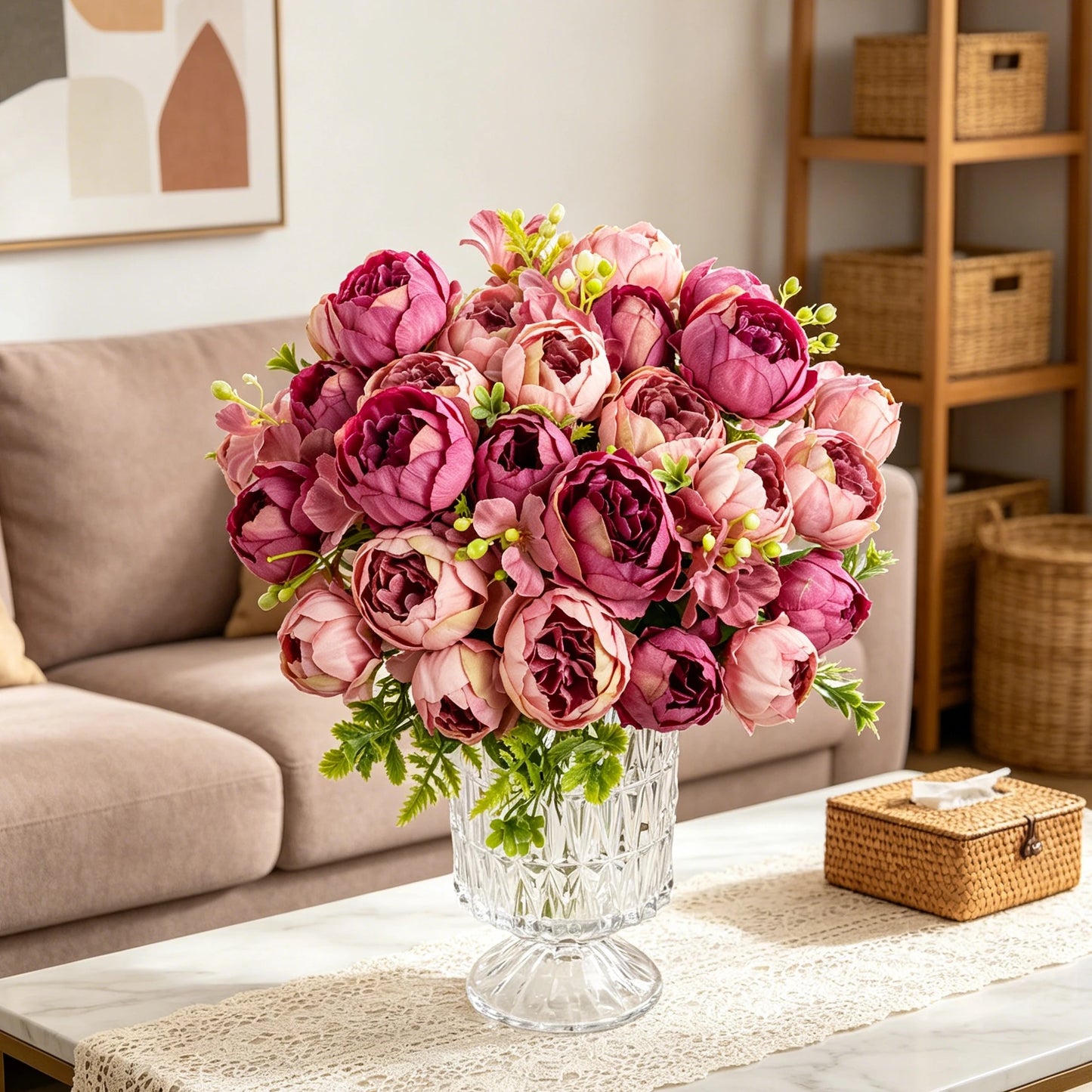 Artificial Silk Peony Rose Bouquet – Wedding & Home Decor