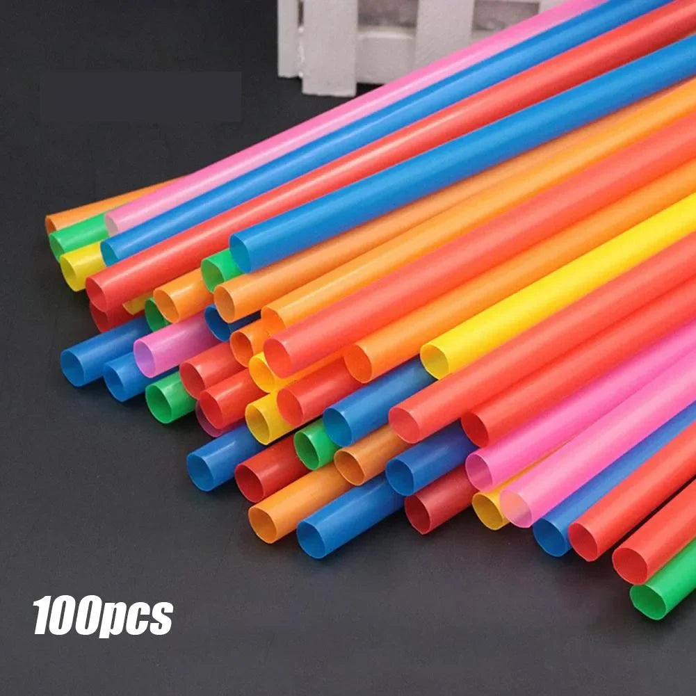 100-Pack 11mm Boba Milkshake Straws – Extra Wide PP Straws