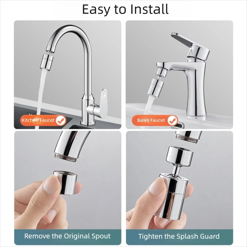 360°Universal Kitchen Faucet Anti-splash Aerator Bathroom Tap Rotatable Faucet 2 Mode Tap Nozzle Bubbler Kitchen Sink Faucet Peaceful Pleasures Health and Wellness