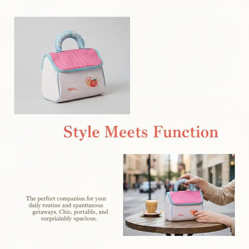 Cartoon Pattern Cute Hut Handbag Girls Large Capacity Cosmetic Organizer Portable Handheld Travel Toiletry Bag Peaceful Pleasures Health and Wellness