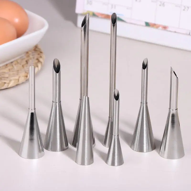DIY Cake Decorating Stainless Steel Puff Cream Nozzles 12PCS Reusable Tips for Dessert Baking Tools Peaceful Pleasures Health and Wellness