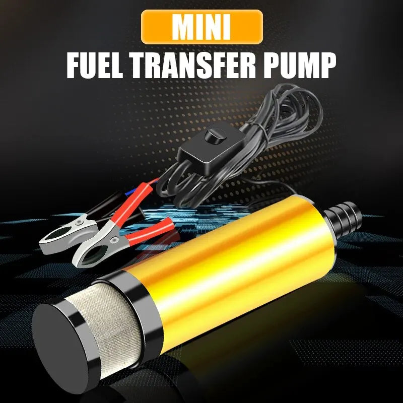 Car Electric Oil Pump DC 12V For Auto Pumping Diesel Oil Water Submersible 12L / Min Fuel Transfer Pump Aluminum Alloy Shell Peaceful Pleasures Health and Wellness