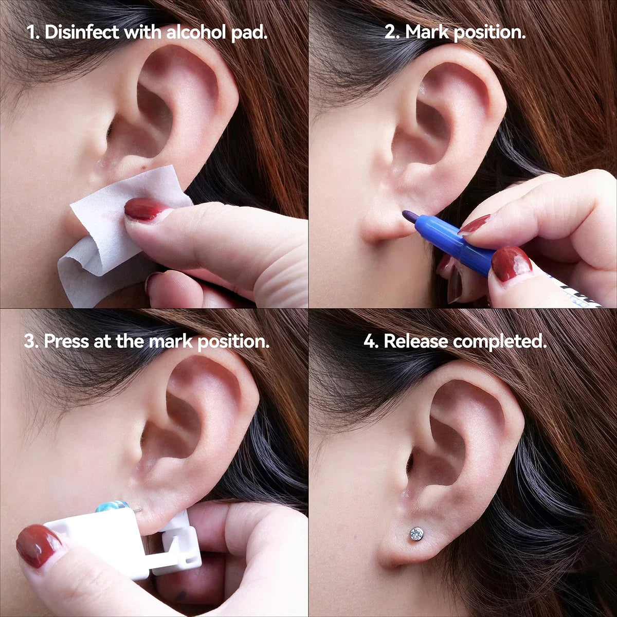 Disposable Ear Piercing Gun Kit – 4mm Zirconia Stud