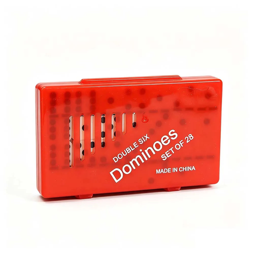28PCS Multi-Color Double Six Dominoes Set, Family Friends Fun Tabletop Game for Entertainment Leisure Travel, Portable Gift Peaceful Pleasures Health and Wellness Red