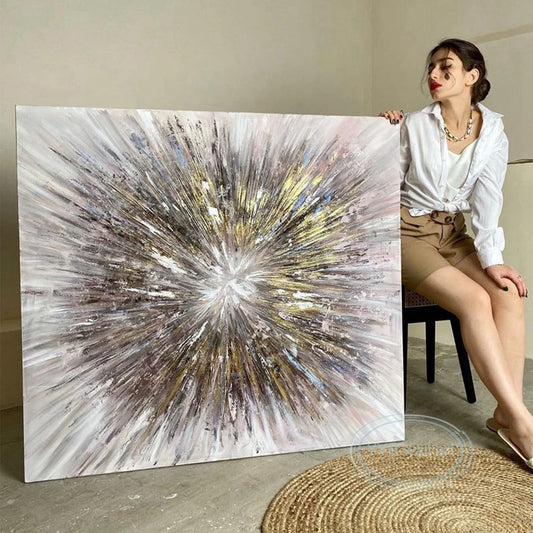 Unique Abstract Art Design Painter Handmade Oil Painting Canvas Wall Artwork Living Room Bedroom Home Decor Poster Acrylic Mural Peaceful Pleasures Health and Wellness