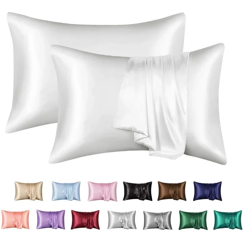 Set of 2/4pc Silky Stain Pillowcase Silky Pillowcase Natural Silk Pillowcase Standard Queen Size Mulberry Silk Pillow Case Peaceful Pleasures Health and Wellness