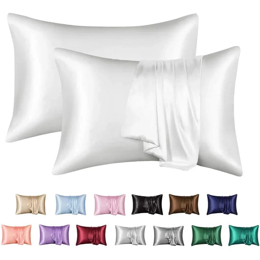 Set of 2/4pc Silky Stain Pillowcase Silky Pillowcase Natural Silk Pillowcase Standard Queen Size Mulberry Silk Pillow Case Peaceful Pleasures Health and Wellness