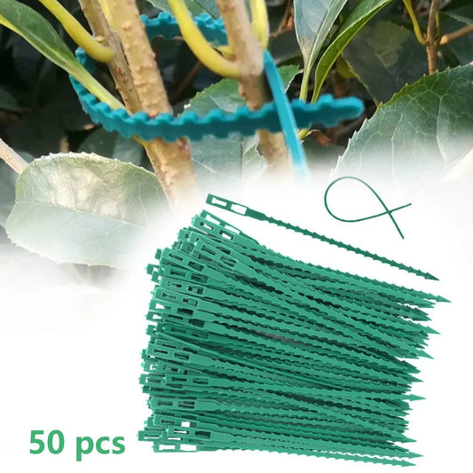 50pcs Adjustable Reusable Plastic Plant Ties | Garden Support Clips Plant Support Ties Peaceful Pleasures Health and Wellness Default Title