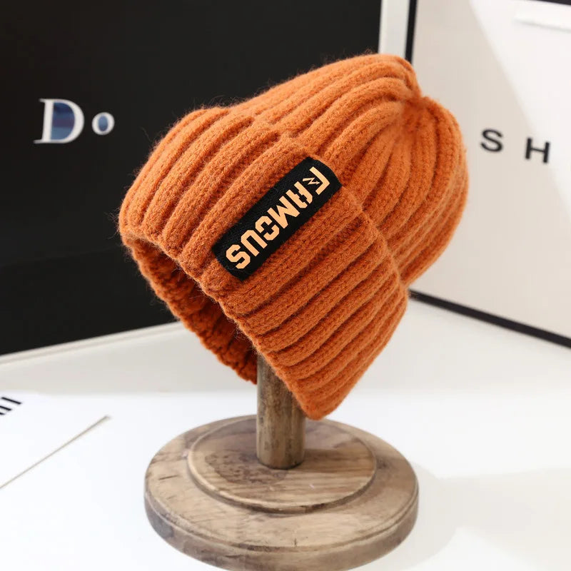 Women's Knitted Beanie for Winter - Soft & Warm, Candy-Colored Cuffed Slouchy Hat for Outdoor Sports, Skiing, Skating, Cycling Peaceful Pleasures Health and Wellness Orange