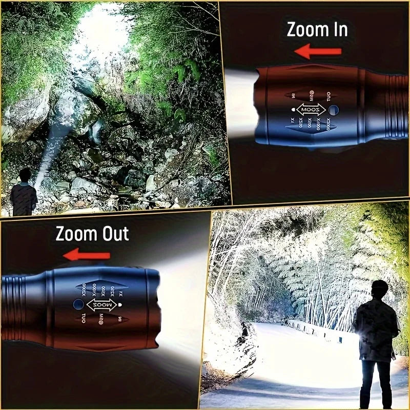 ZHIYU Zoomable LED Tactical Flashlight – Waterproof, 5 Modes
