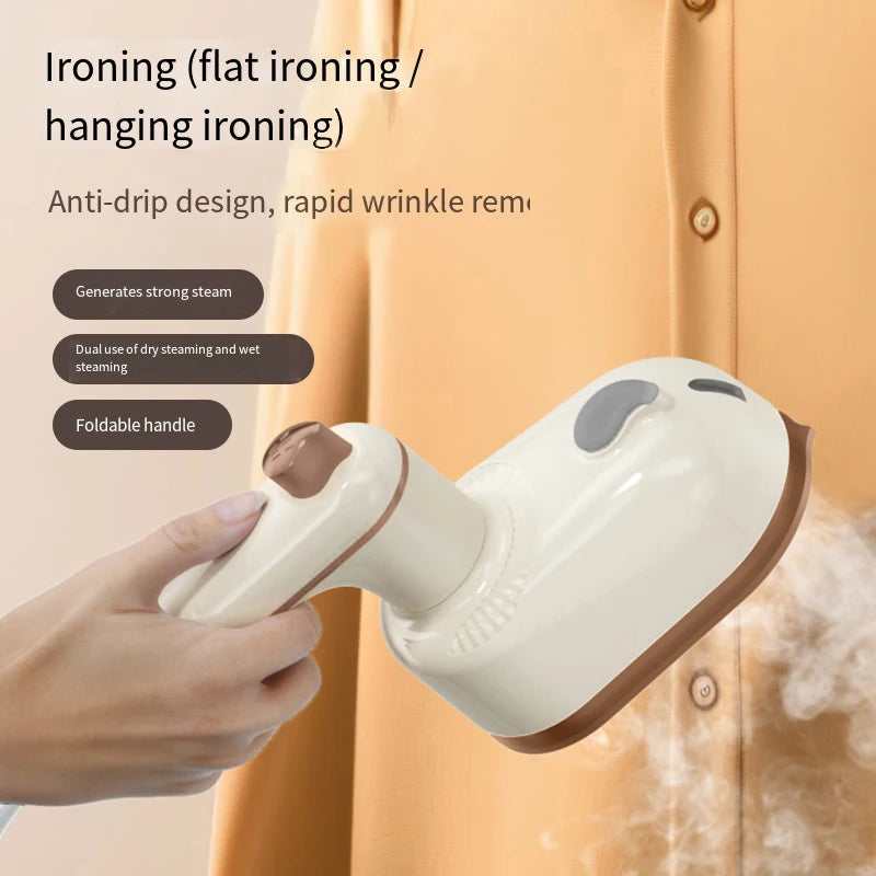 Mini Rotating Electric Travel Iron Dual Steam and Dry Use Portable Water Spray Gentle on Clothes Fast Heating Garment Care Tool Peaceful Pleasures Health and Wellness