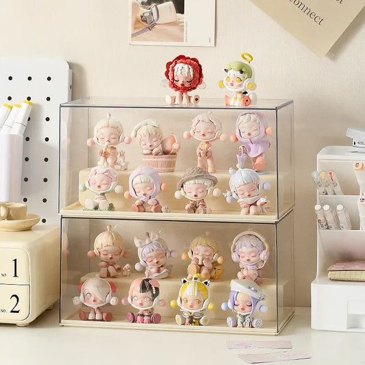 Acrylic Display Case for Action Figures Dustproof Protection Showcase for Collectible Pop Figures and Toys Box Organizer Peaceful Pleasures Health and Wellness