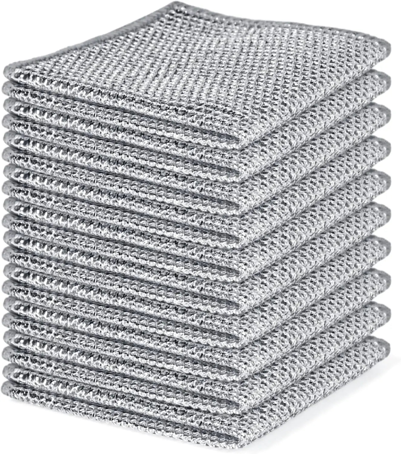 Non-Scratch Steel Wool Dishcloth - Multi-Use Kitchen Scrubbers, Durable Cleaning Pads for Wet & Dry Use White Peaceful Pleasures Health and Wellness 30cm 20pcs