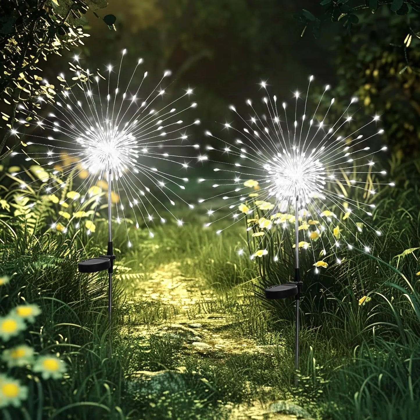 Solar LED Dandelion Firework Garden Stake Light | Lawn Decor