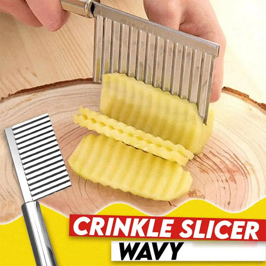 Stainless Steel Wave Potato Slicer Vegetable Cutter Potato French Fries Cutter Gadget Accessories Supplies Kitchen Cooking Tools Peaceful Pleasures Health and Wellness