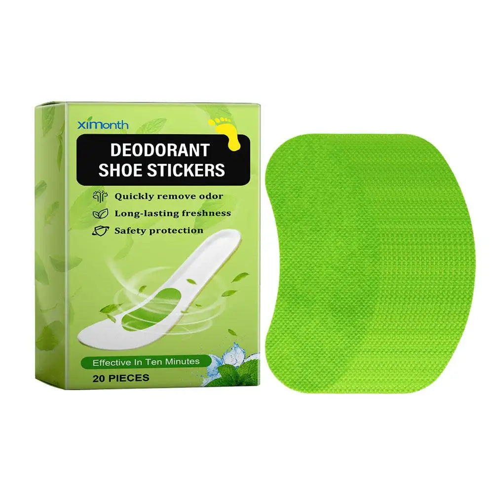 Shoe Deodorizer Patches – 20 pcs, 30-Day Freshness Shoe Deodorizer Patch Peaceful Pleasures Health and Wellness green