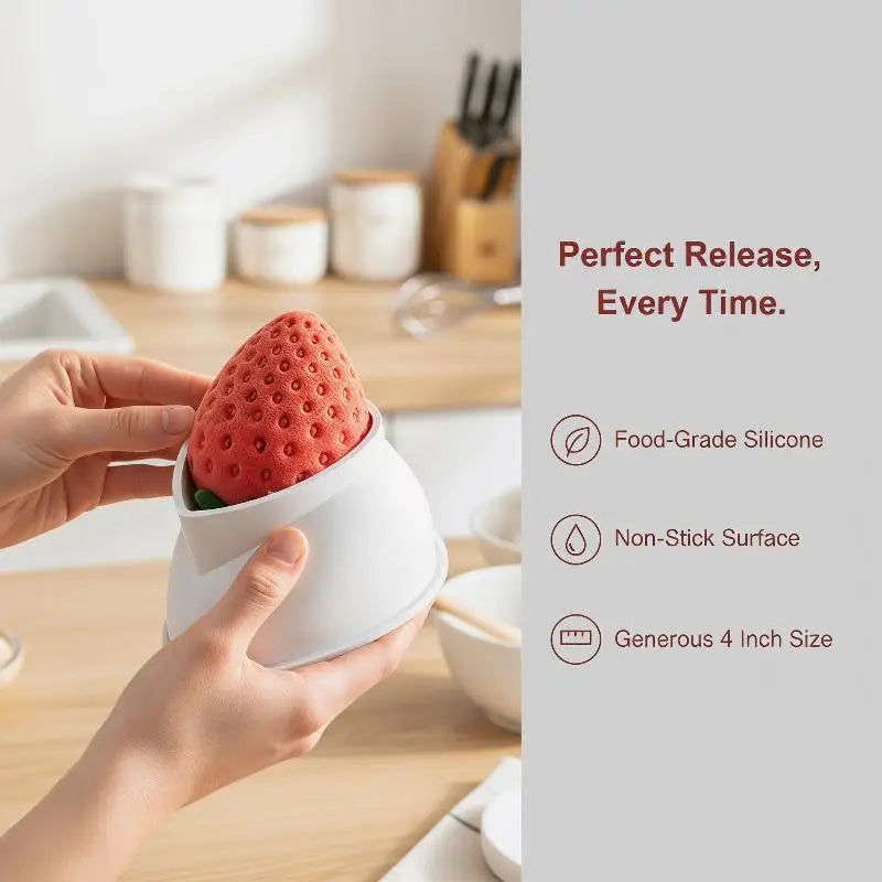 3D Strawberry Silicone Mold – Chocolate, Candy, Soap & Candle