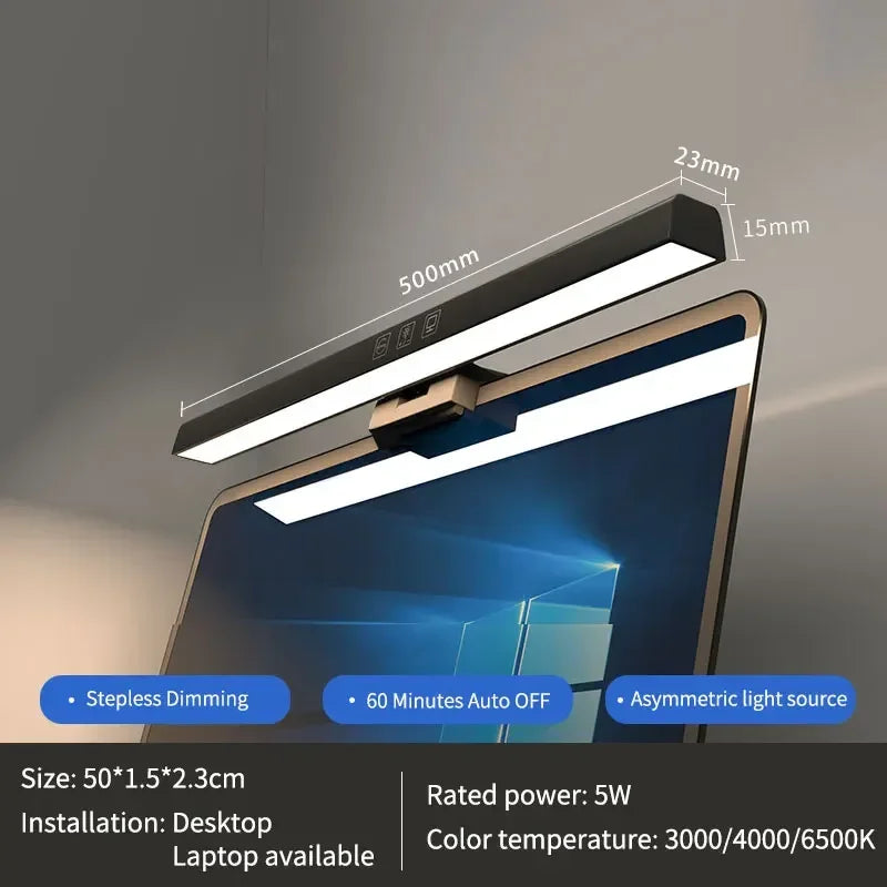 50cm Monitor Light Bar – USB LED Lamp, 3 Colors & Dimmable