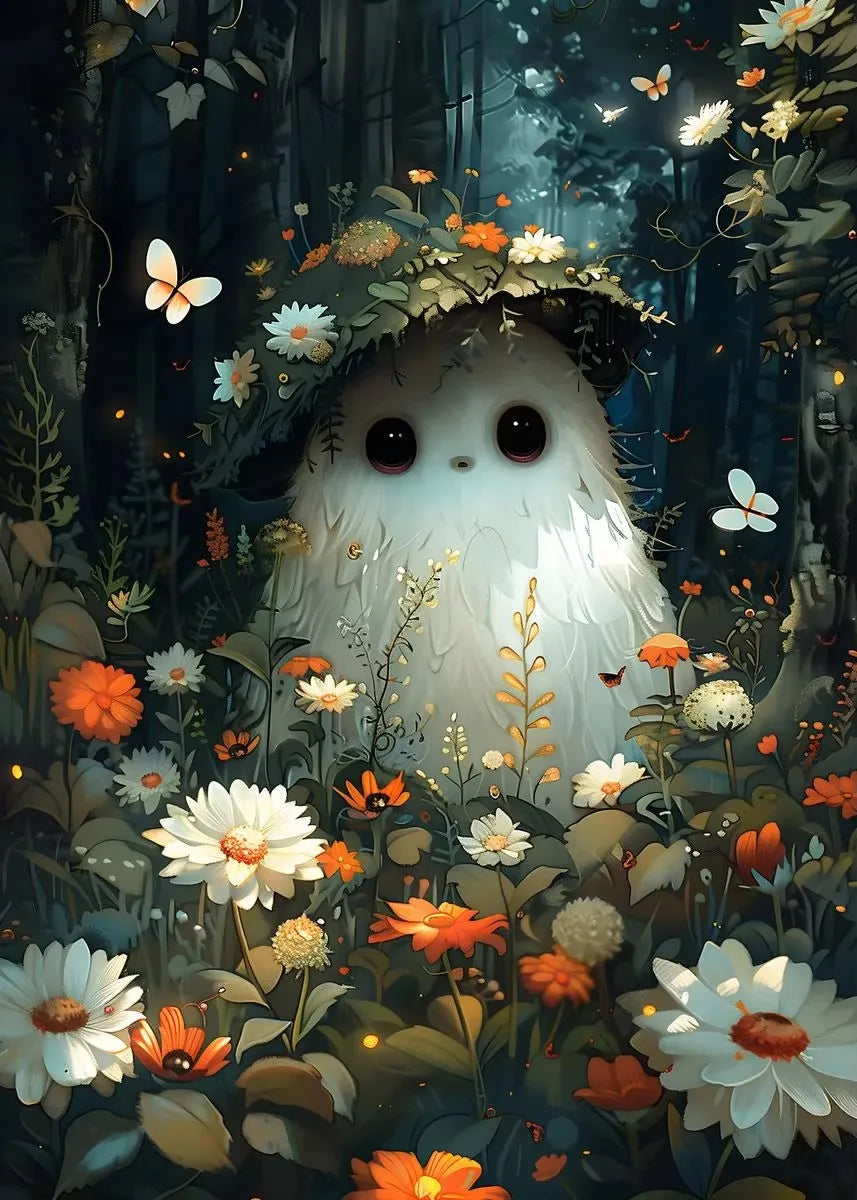 Halloween Ghost & Pumpkin Canvas Wall Art | Dark Academia Poster Canvas Wall Art Peaceful Pleasures Health and Wellness ZLH5363 30x45cm No Frame